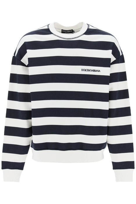 DOLCE & GABBANA striped sweatshirt with embroidered logo