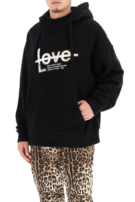 DOLCE & GABBANA only good vibes' print hoodie