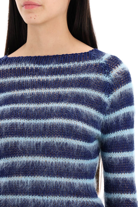 MARNI striped cotton and mohair pullover