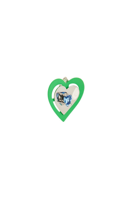 SAF SAFU green neon heart' clip-on earrings