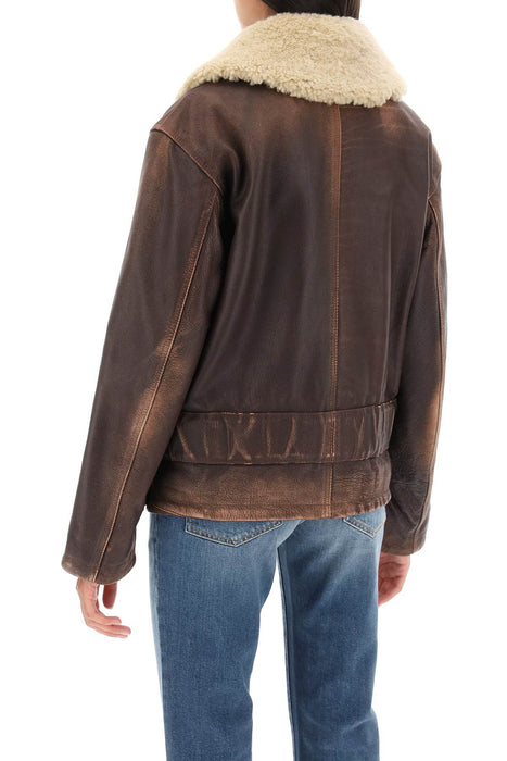 GOLDEN GOOSE ilaria' calf-leather biker jacket