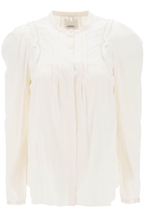 ISABEL MARANT joanea' satin blouse with cutwork embroideries