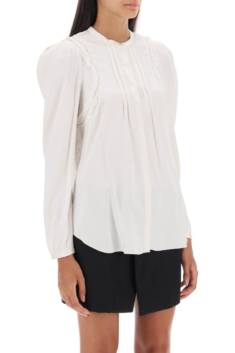 ISABEL MARANT joanea' satin blouse with cutwork embroideries