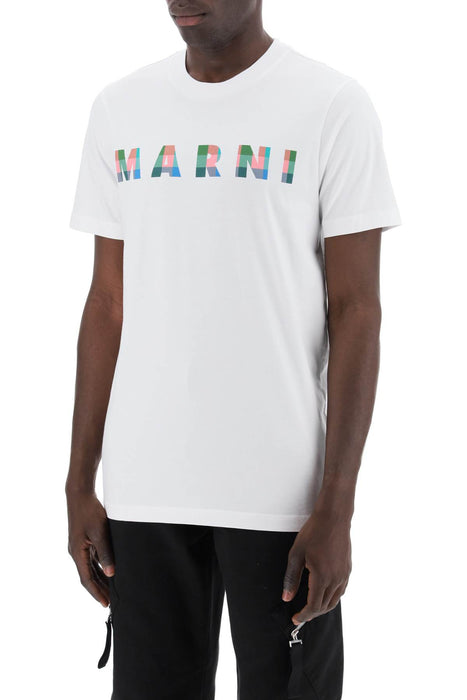 MARNI "checked logo t-shirt with square