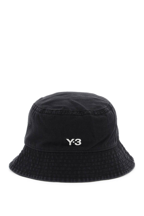 Y-3 washed twill bucket hat with
