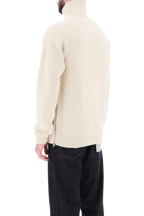 JIL SANDER side zip high neck sweater