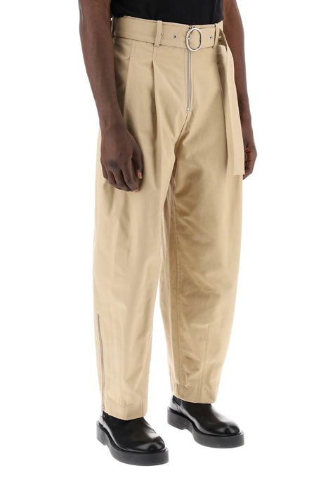 JIL SANDER cotton pants with removable belt