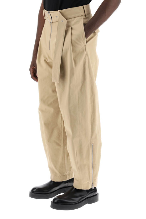 JIL SANDER cotton pants with removable belt