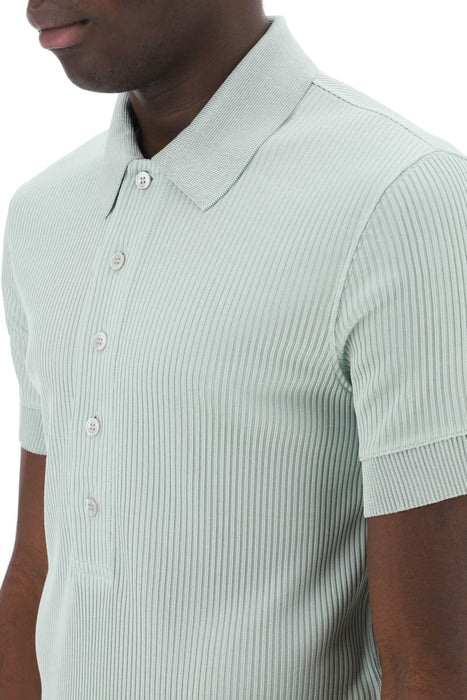 TOM FORD "ribbed knit polo with shiny