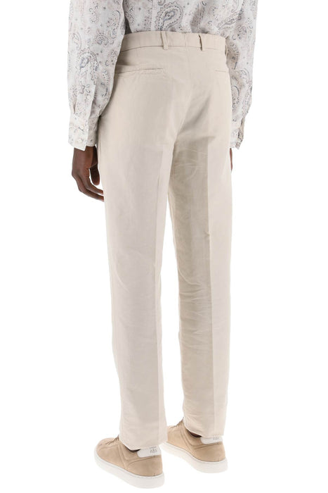 BRUNELLO CUCINELLI cotton and linen gabardine pants