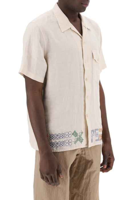PS PAUL SMITH bowling shirt with cross-stitch embroidery details