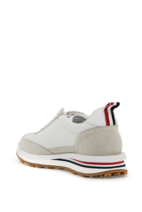 THOM BROWNE mesh and suede leather sneakers in 9