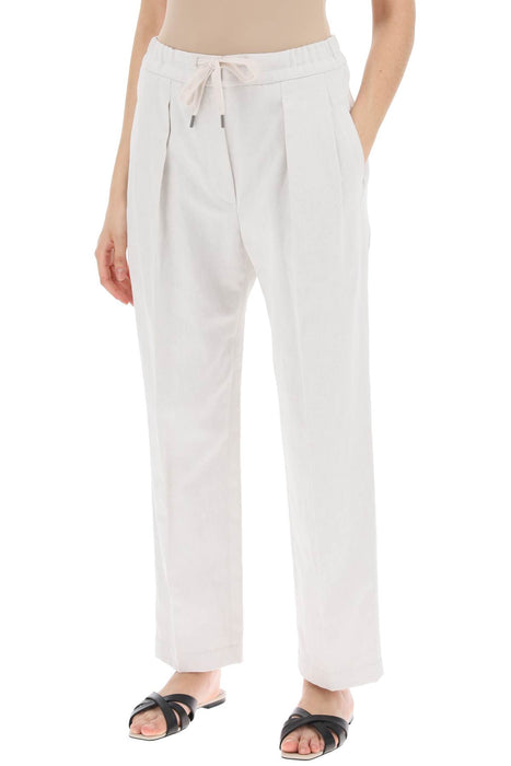 BRUNELLO CUCINELLI cotton and linen slouchy pants