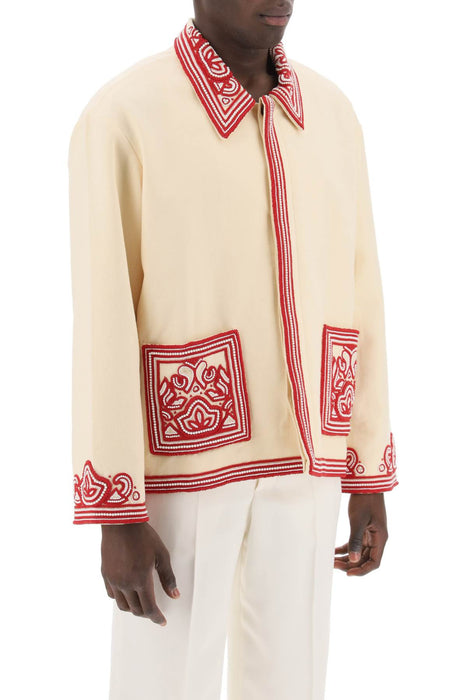 BODE flora bead-embroidered jacket