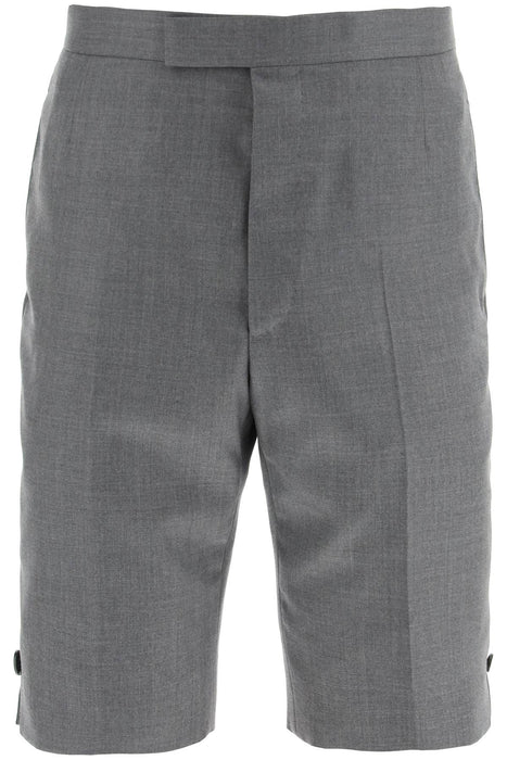 THOM BROWNE super 120's wool shorts with back strap