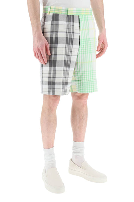 Thom browne funmix madras cotton shorts