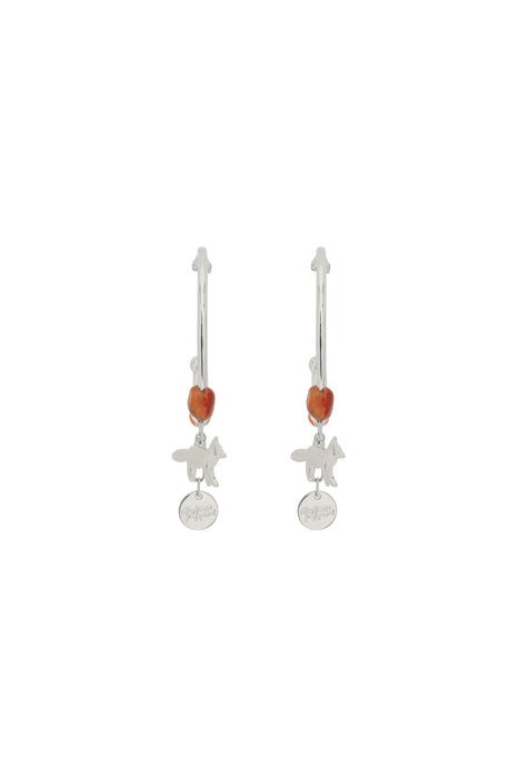MAISON KITSUNE fox & beads hoop earrings