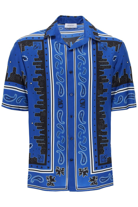 OFF-WHITE skyline paisley bowling shirt with pattern