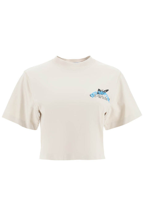 Off-white cropped butterfly t-shirt