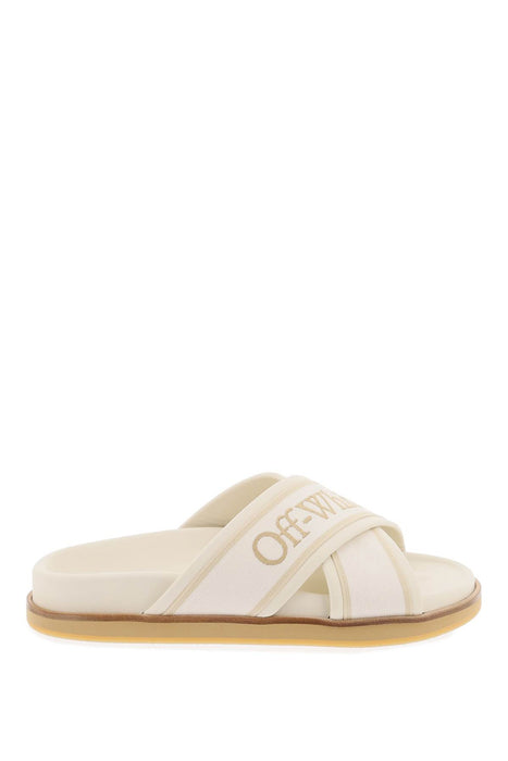 OFF-WHITE embroidered logo slides with