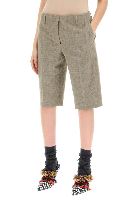 DRIES VAN NOTEN "plaid cotton blend bermuda shorts in