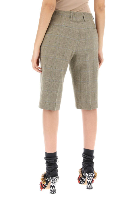 DRIES VAN NOTEN "plaid cotton blend bermuda shorts in