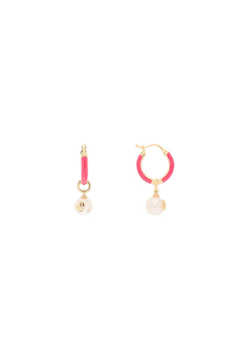 JIMMY CHOO hoop earrings with pearls