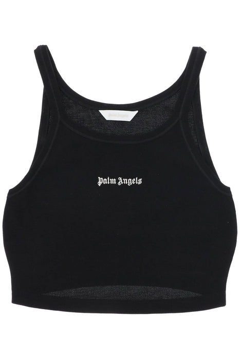 PALM ANGELS embroidered logo crop top with