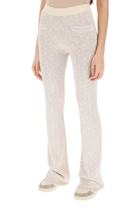 PALM ANGELS monogram pants in lurex knit