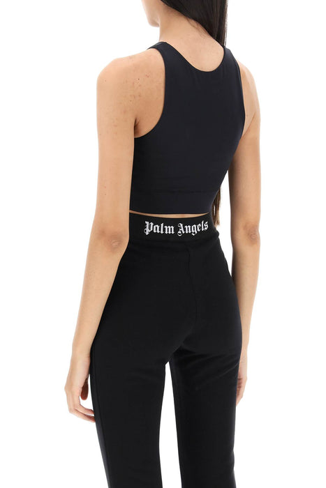 PALM ANGELS cropped top with side bands