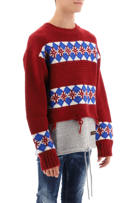 DSQUARED2 canadian hybrid sweater