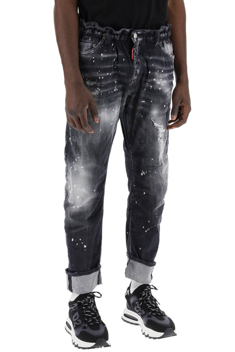 DSQUARED2 black ripped wash big brother jeans for men