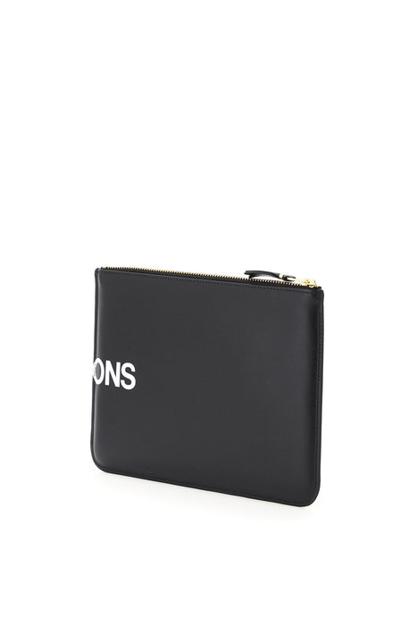 COMME DES GARCONS WALLET leather pouch with logo