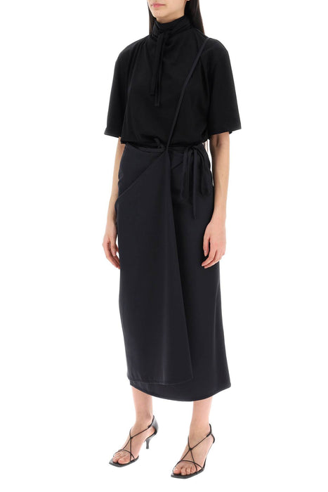 LEMAIRE wool wrap skirt with pockets
