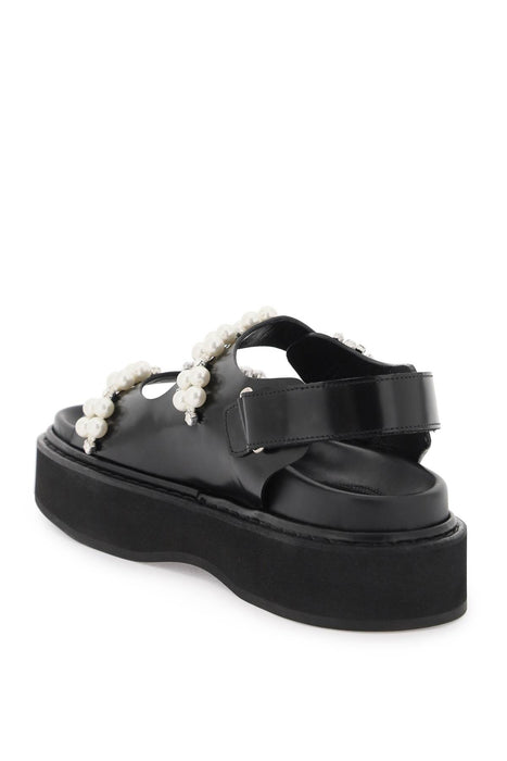SIMONE ROCHA platform sandals with pearls and crystals