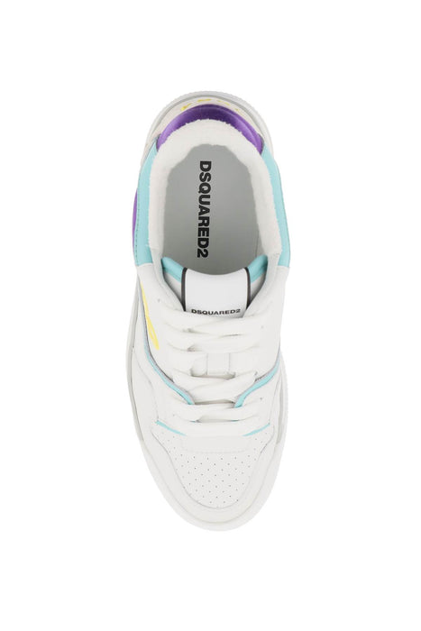 DSQUARED2 smooth leather new jersey sneakers in 9