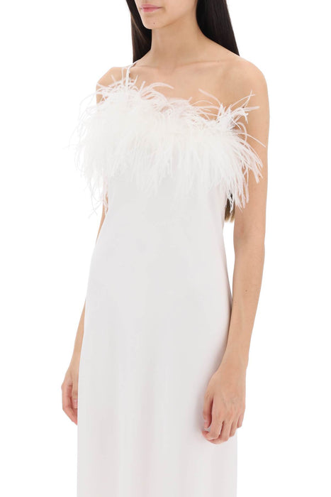 ART DEALER ember' maxi dress in satin with feathers