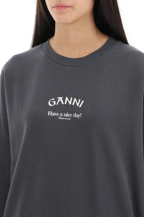 GANNI oversized sweatshirt with logo print