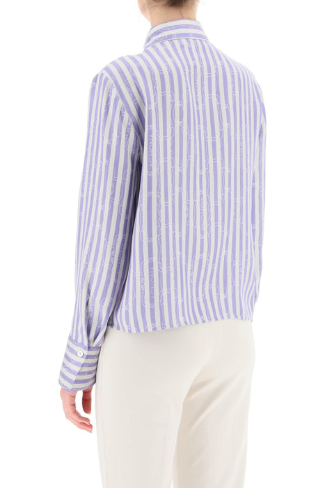 Agnona striped shirt with ribbon motif