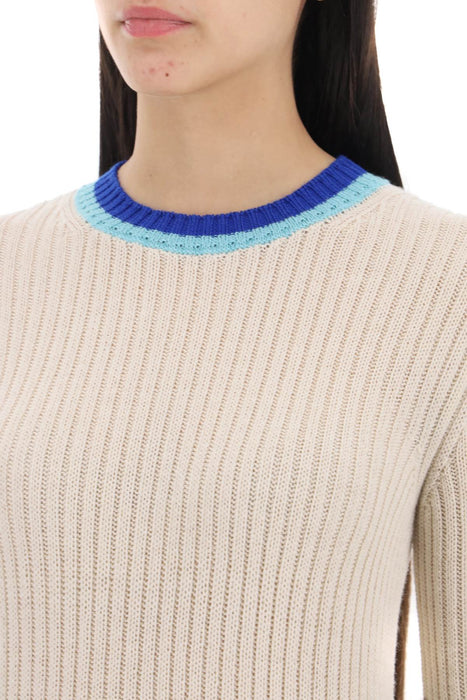 DRIES VAN NOTEN contrast collar pullover sweater with tire