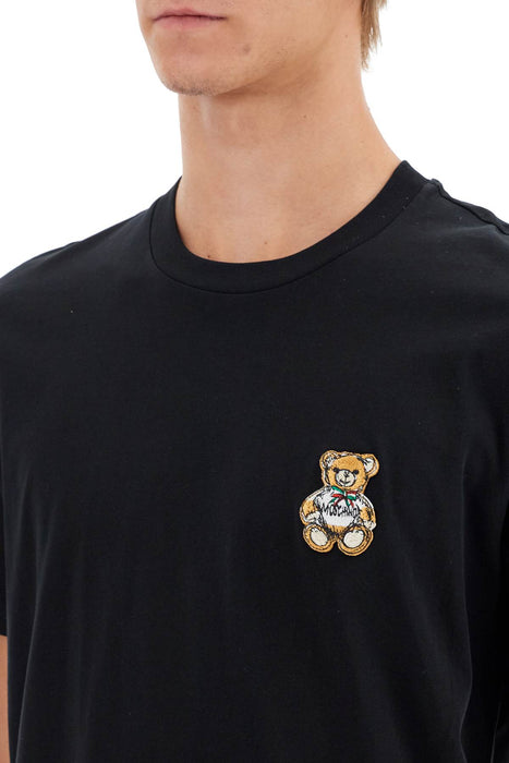 MOSCHINO teddy bear patch t-shirt with