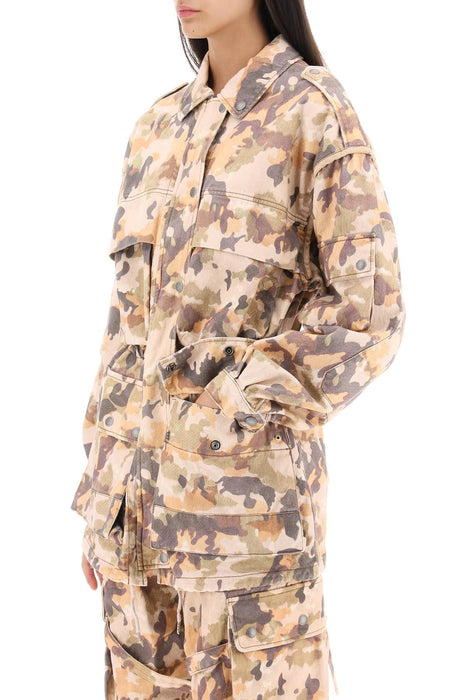 Isabel marant 'elize' jacket in cotton with camouflage pattern