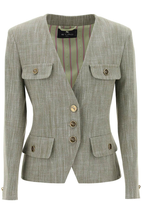 ETRO fitted jacket with padded shoulders