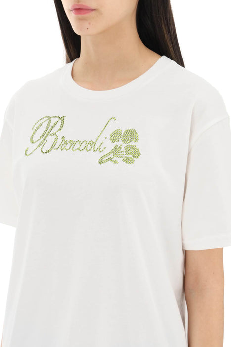 COLLINA STRADA organic cotton t-shirt with rhinestones