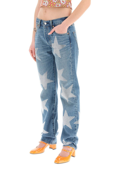 COLLINA STRADA rhinestone star' jeans x levis