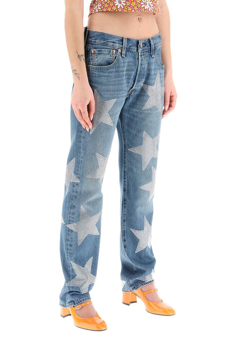 COLLINA STRADA rhinestone star' jeans x levis