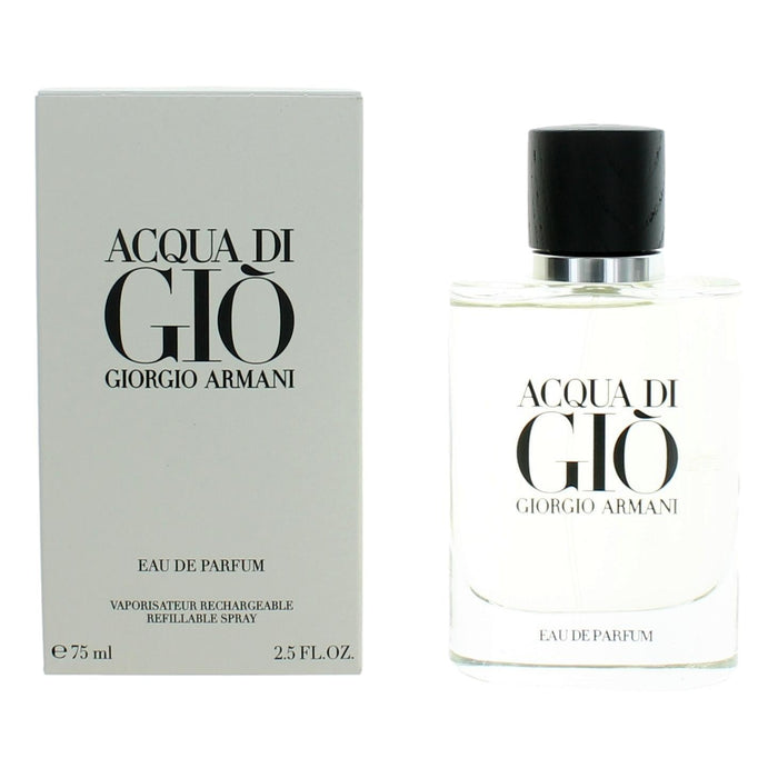 Acqua Di Gio by Giorgio Armani, 2.5 oz Eau De Parfum Spray Refillable for Men