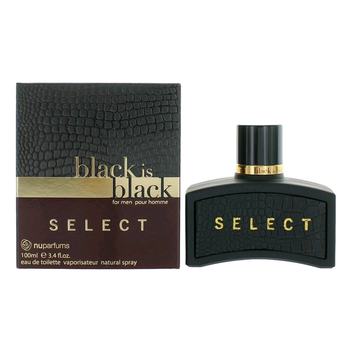 Black is Black Select by NuParfums, 3.4 oz Eau De Toilette Spray for Men