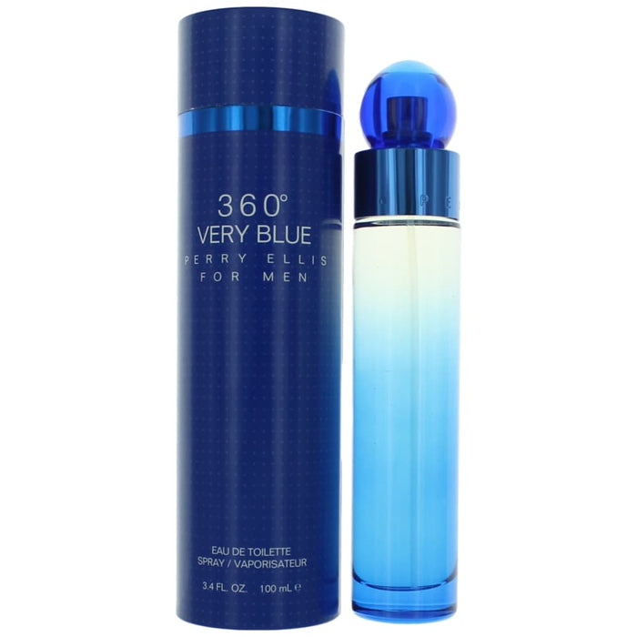 Perry Ellis 360 Very Blue by Perry Ellis, 3.4 oz Eau De Toilette Spray for Men