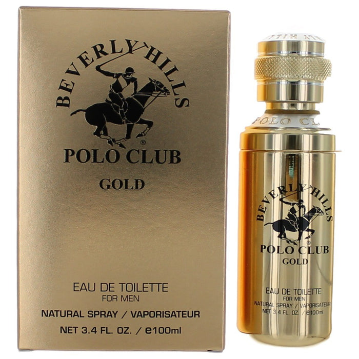 BHPC Gold by Beverly Hills Polo Club, 3.4 oz Eau de Toilette Spray for Men